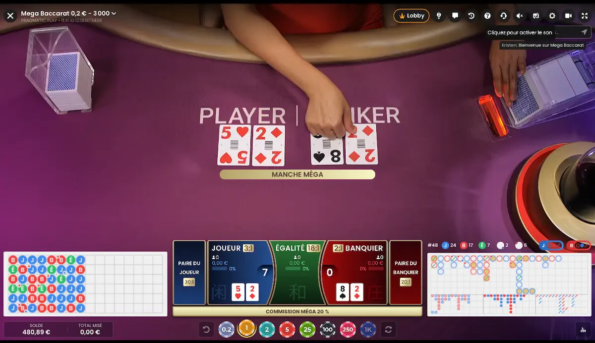 mega baccarat tablette