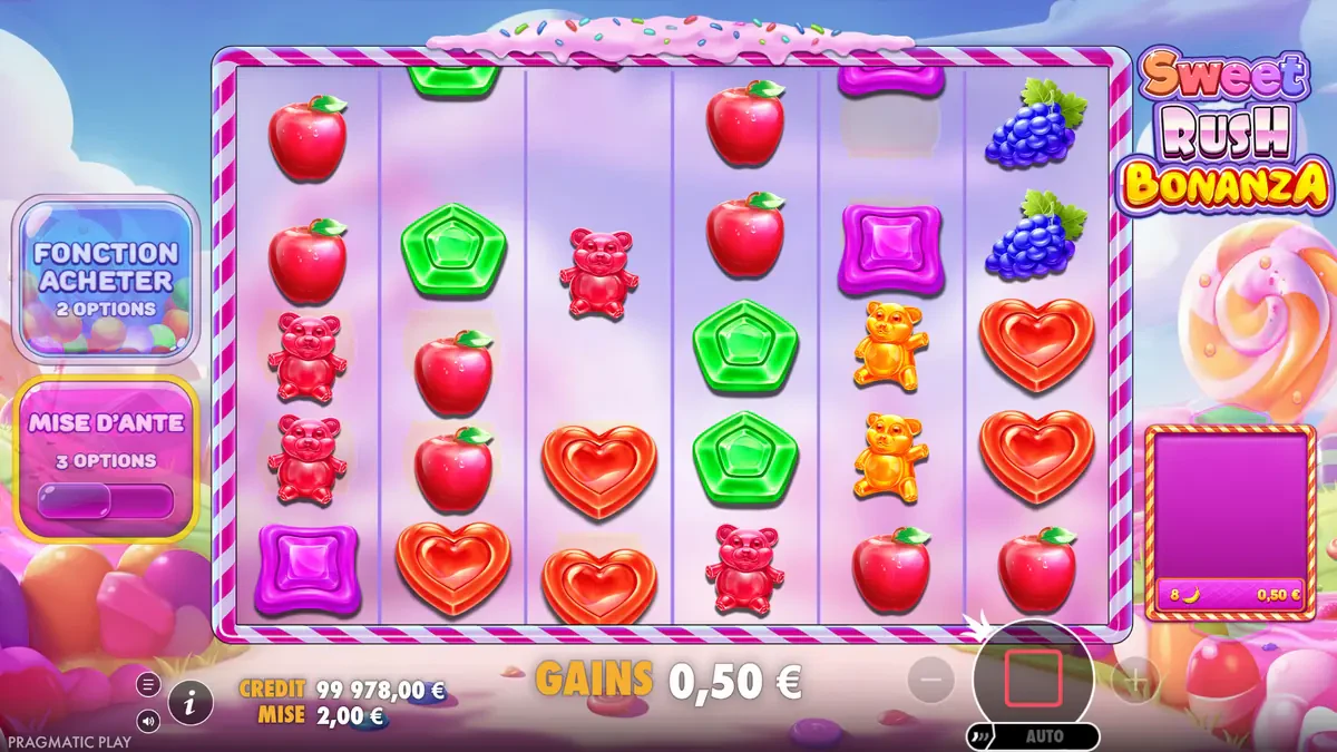 avalanche sur sweet rush bonanza