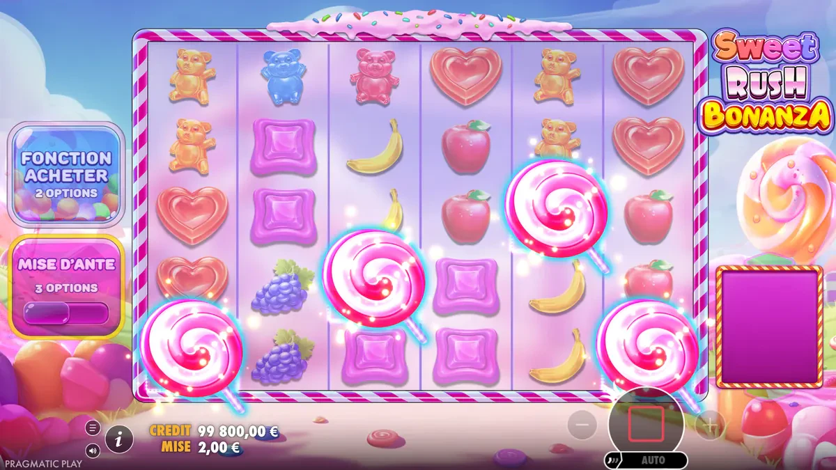 accès aux free spins de sweet rush bonanza