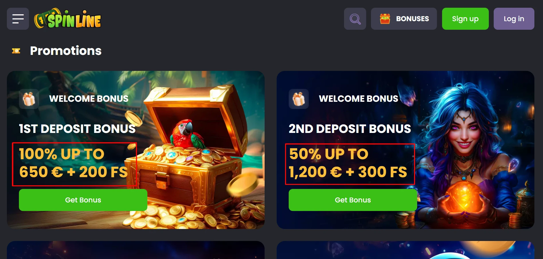 Spinline Casino Deposit Match