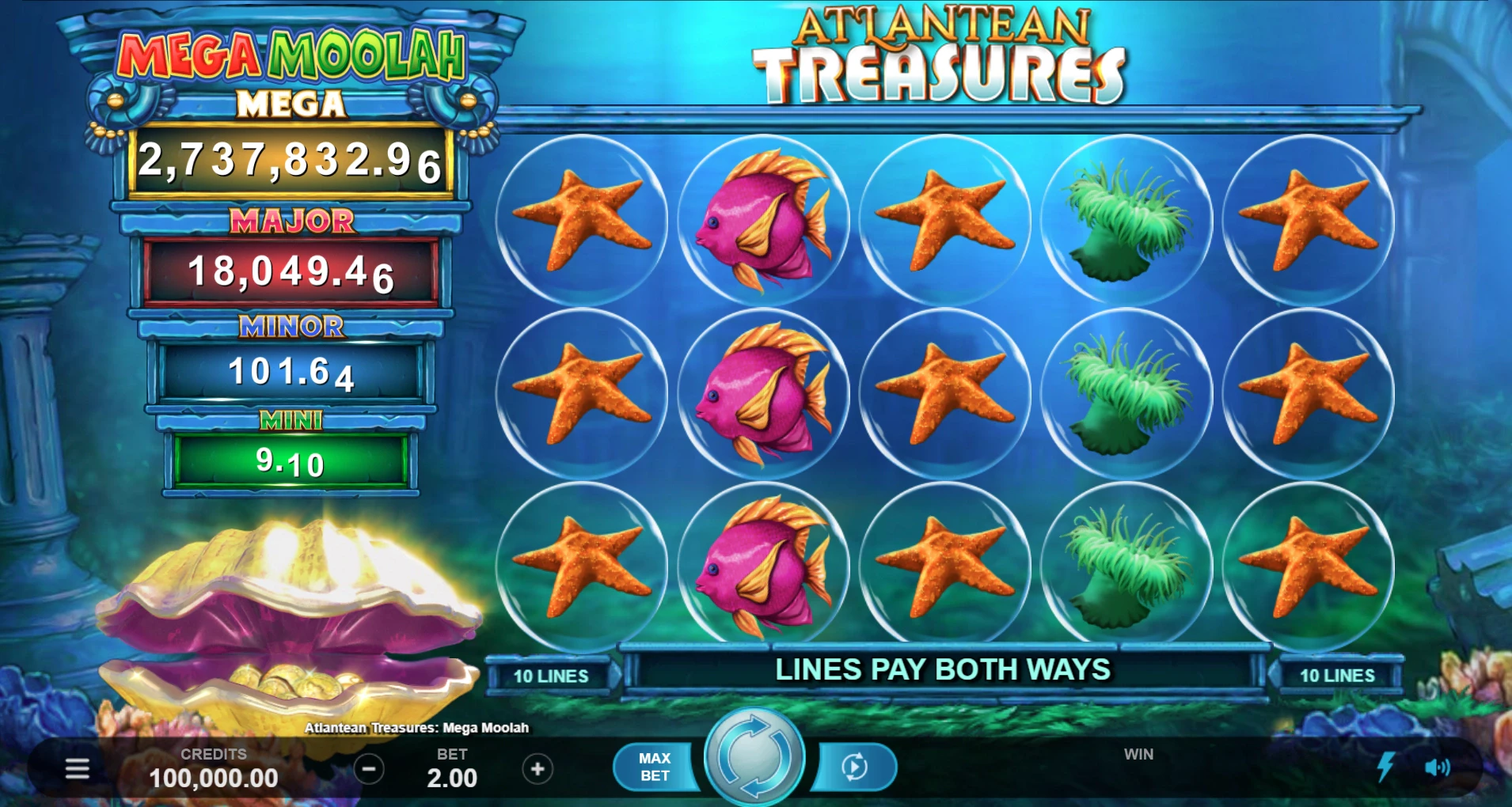 Atlantean Treasure Mega Moolah by Microgaming