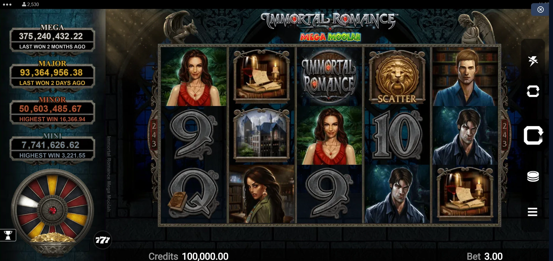 Immortal Romance Mega Moolah by Microgaming