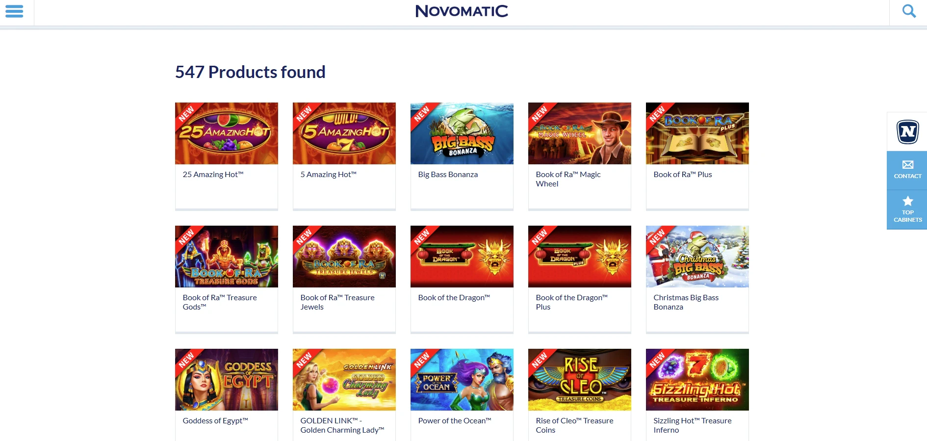 Novomatic Slot Portfolio