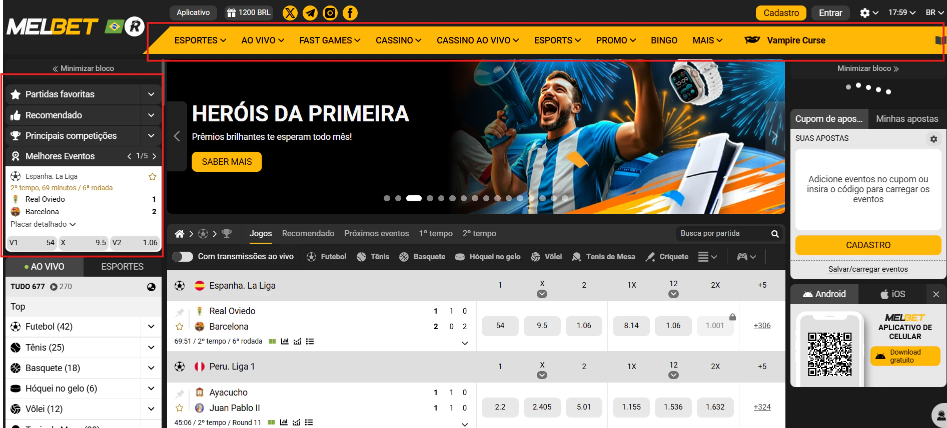 Site funcional e organizado: Melbet