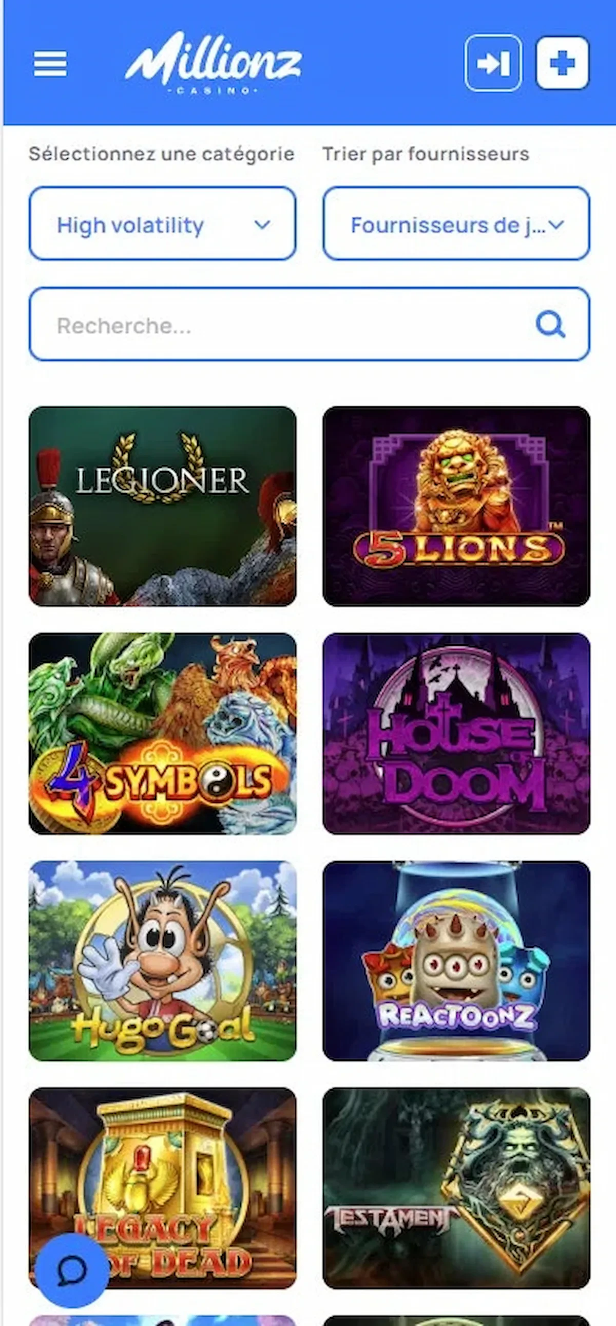 Haute volatilité Millionz