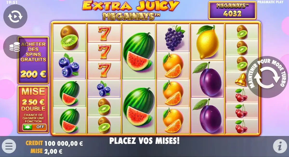 Extra Juicy Megaways ordinateur