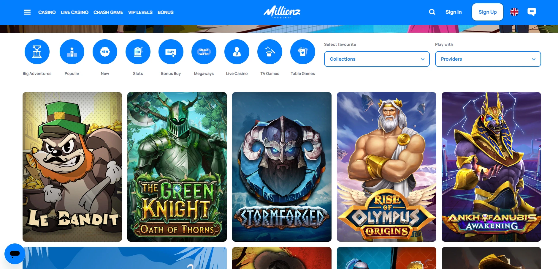Millionz Casino Gaming Library