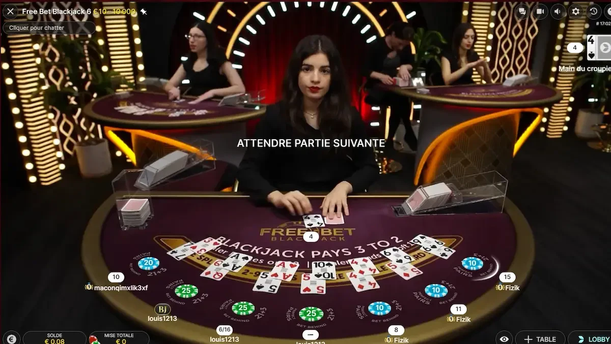 Les side bet sont exactement les mêmes que sur un jeu classique de blackjack