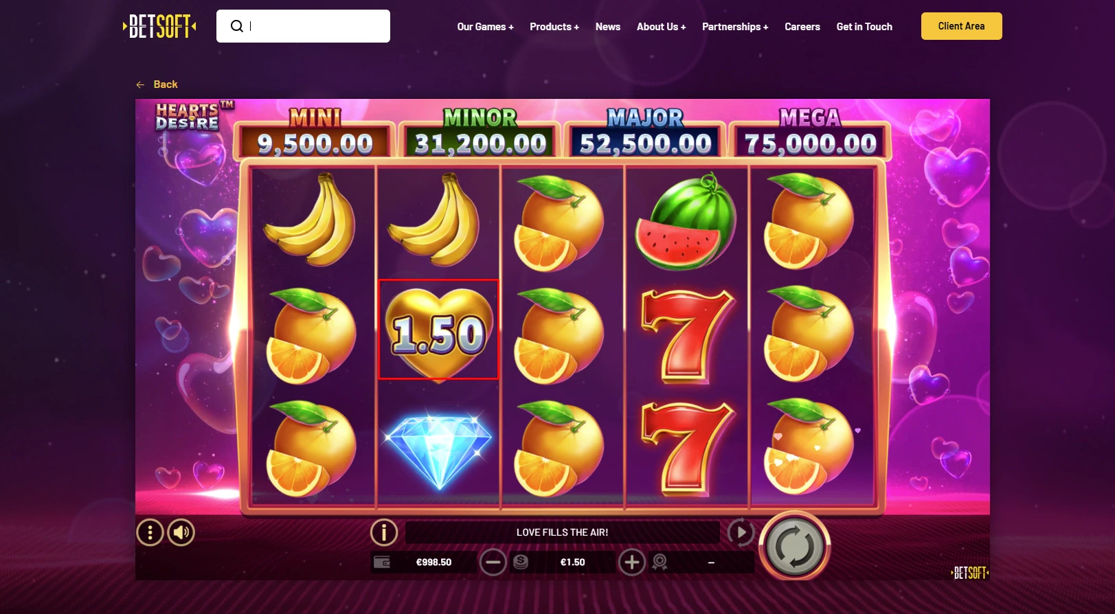 Hearts Desire Payout