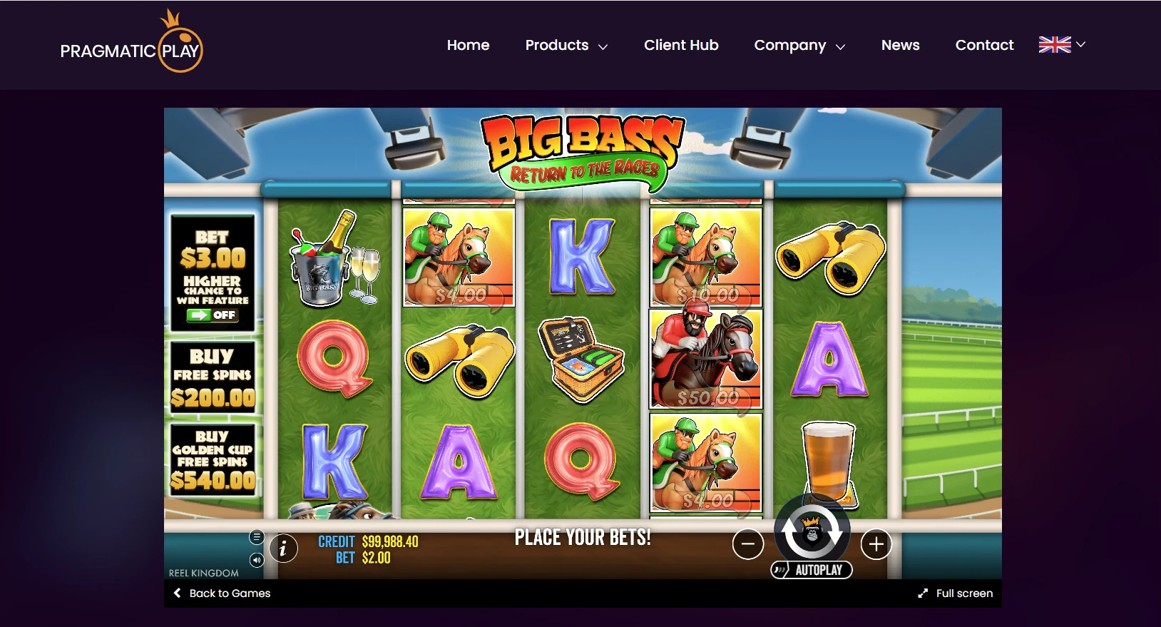 Big Bass Return To The Races Feature Symbols