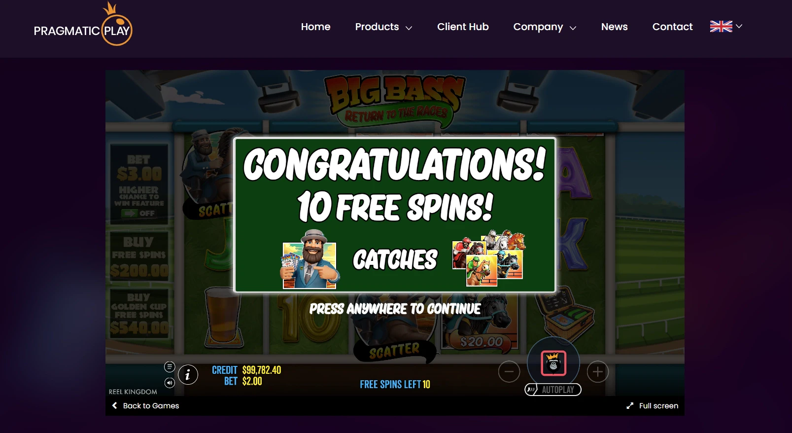 Big Bass Return To The Races Bonus