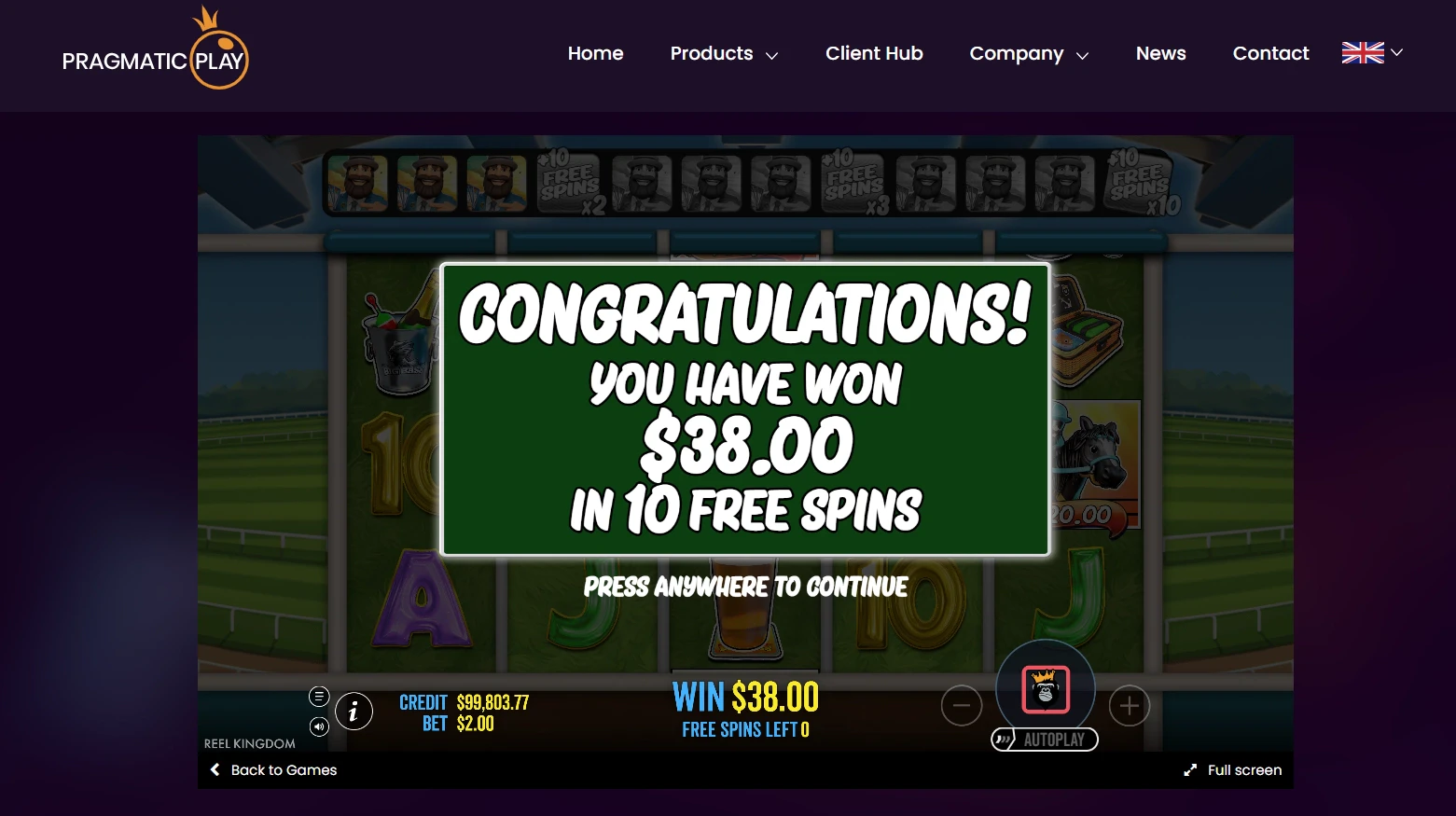 Big Bass Return to The Races Big Win
