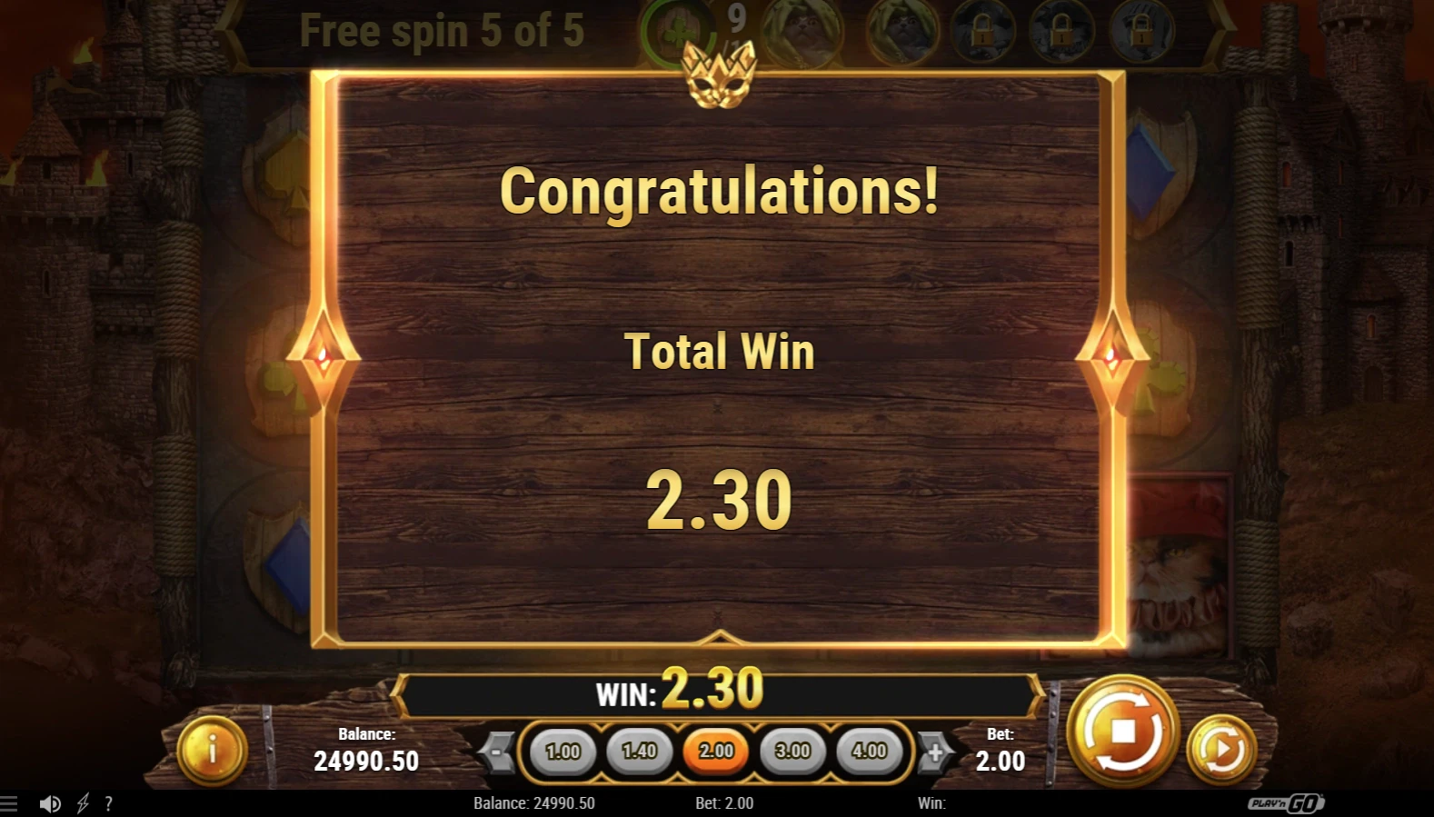 Feline Fury Payout
