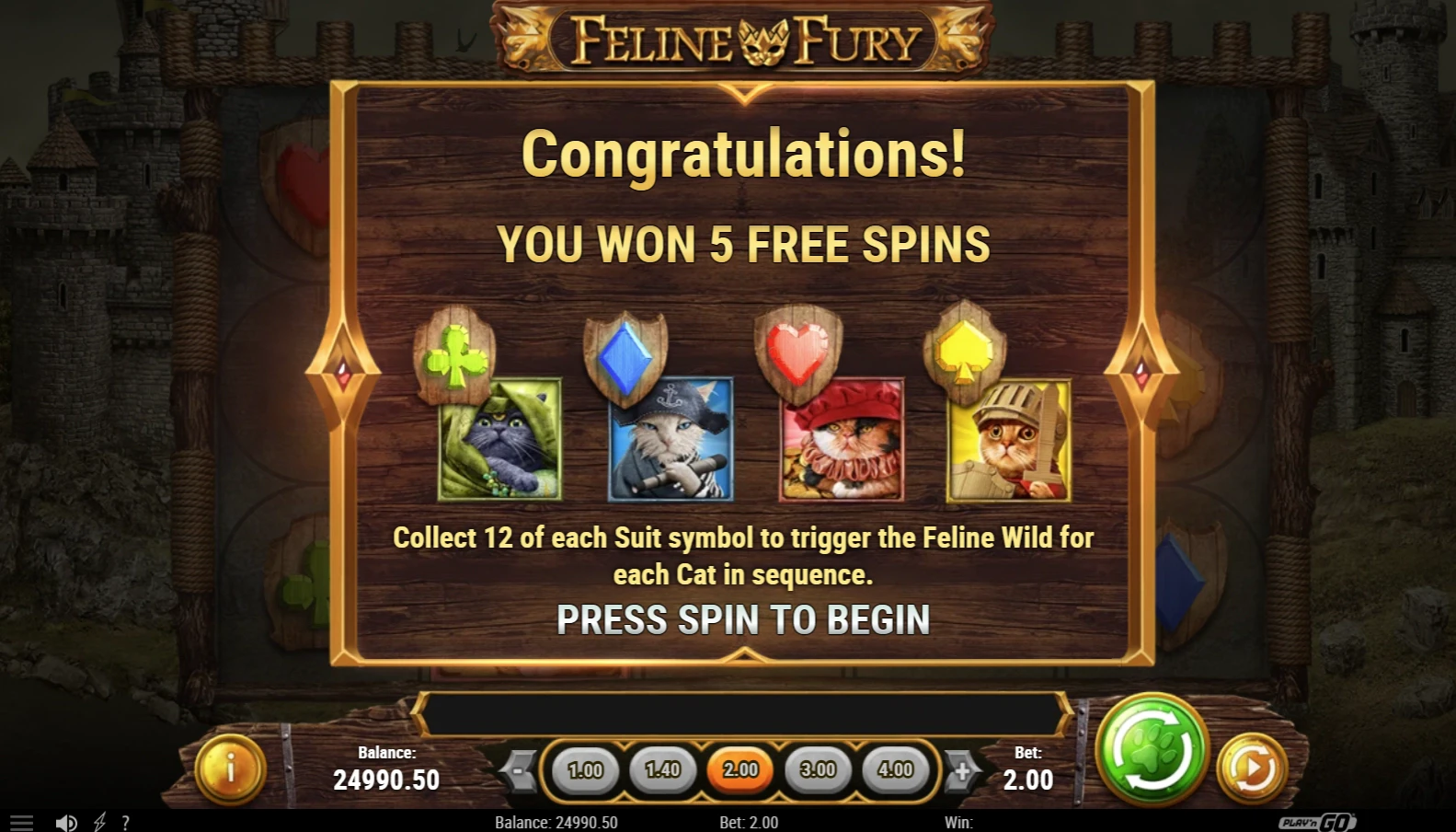 Feline Fury Free Spins