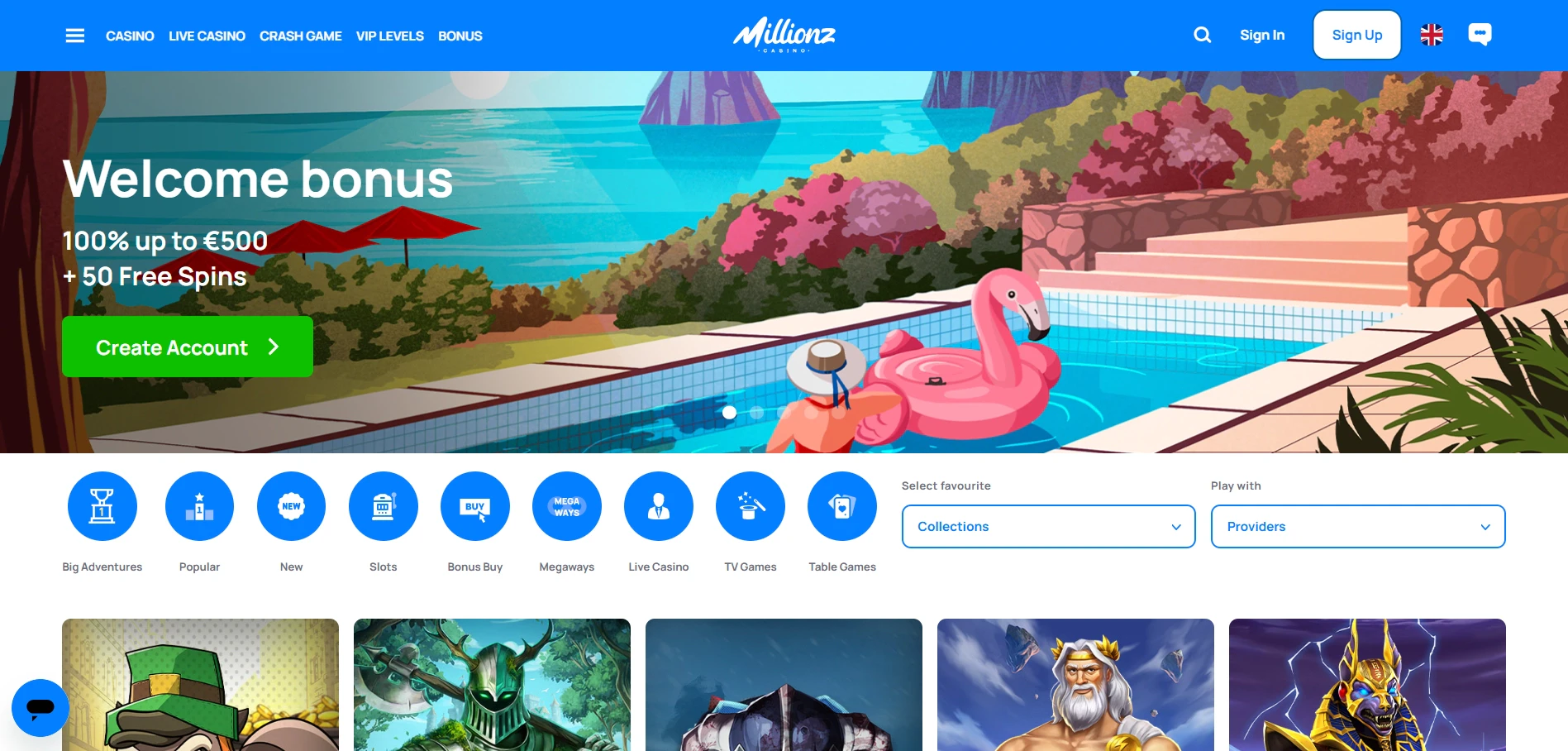 Millionz Casino - Homepage