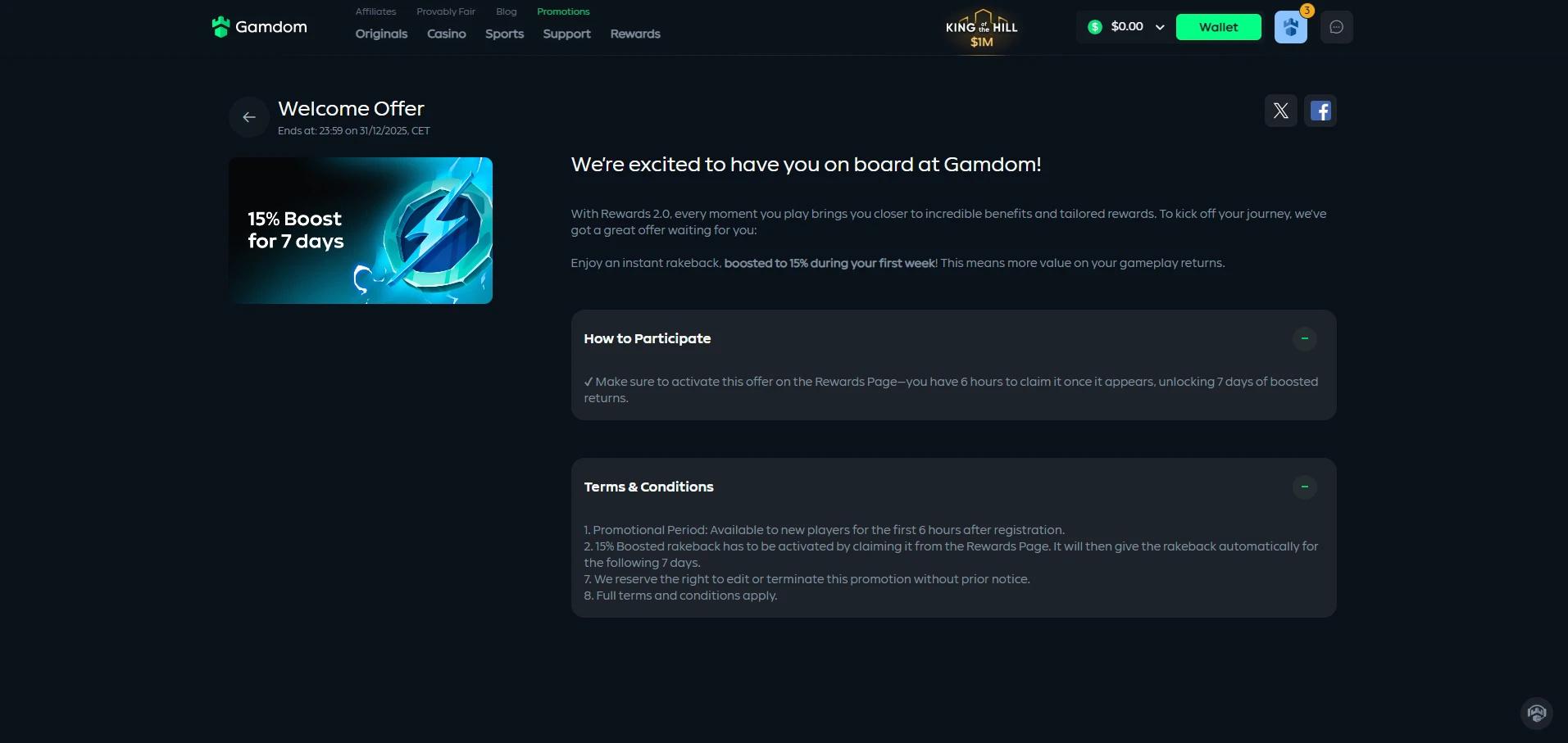 Gamdom - Cashback Bonus