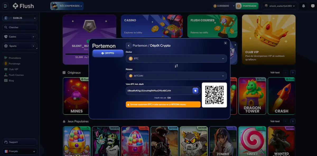 Voici la seconde et dernière étape pour déposer argent flush casino