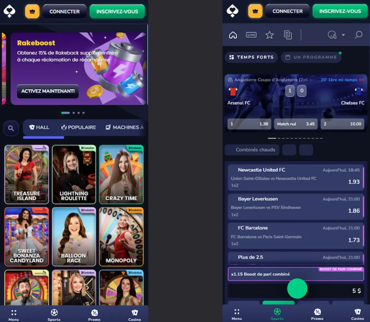 La plateforme mobile de Flush casino est d’une très bonne qualité