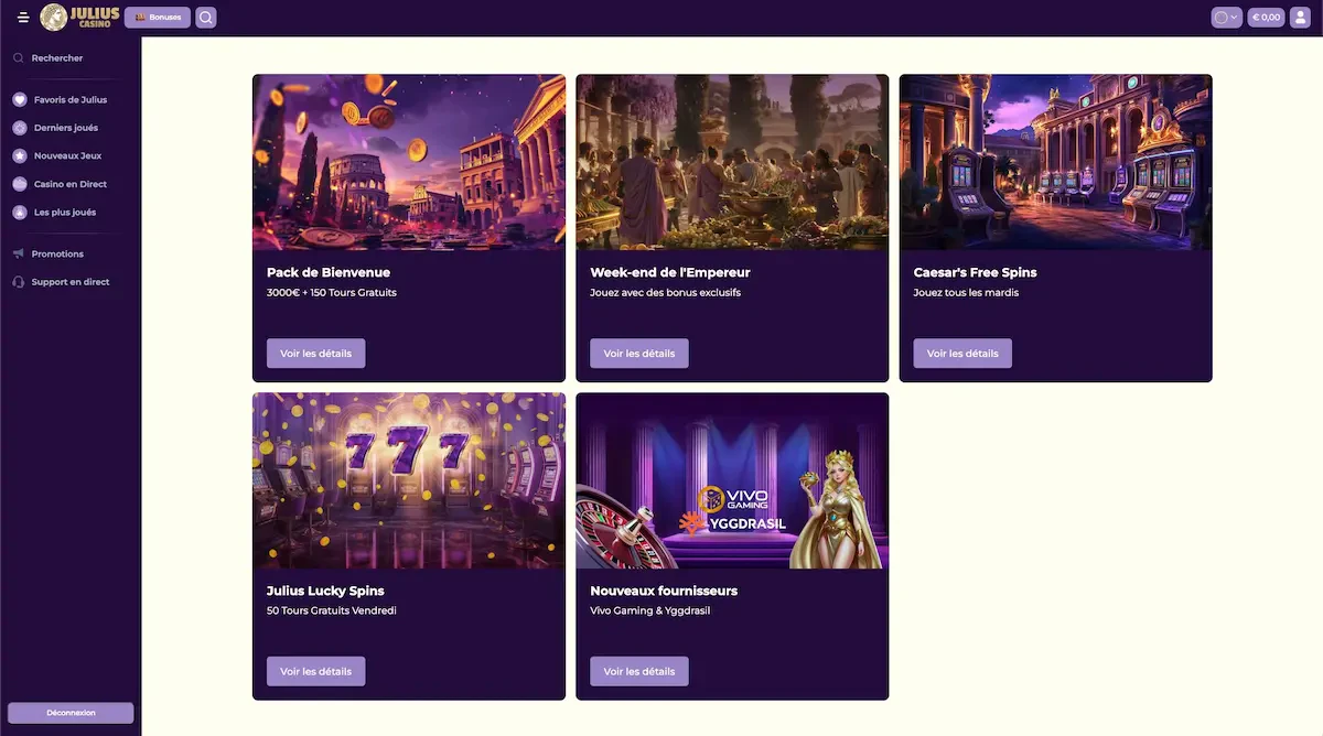 programme vip julius casino
