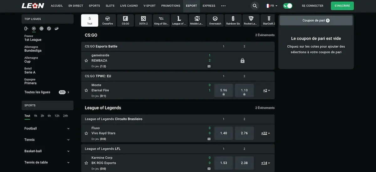 paris esport leonbet