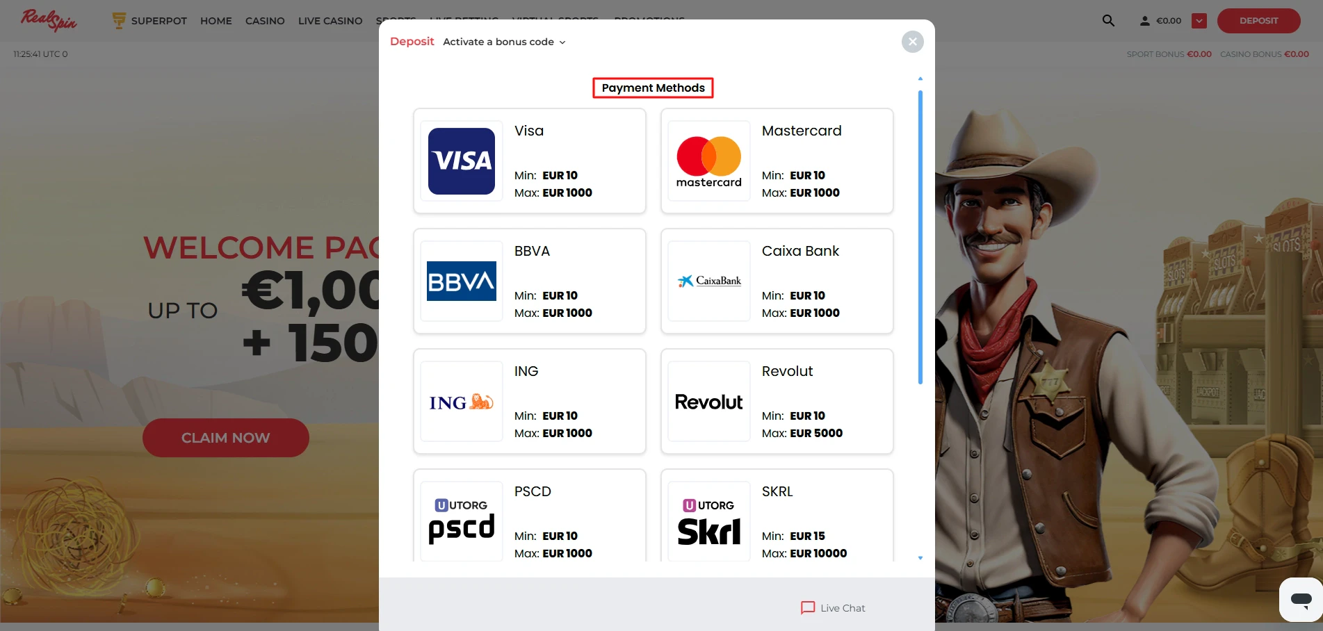 RealSpin - Payment Methods