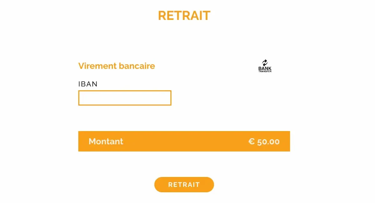 Retrait virement étape 2