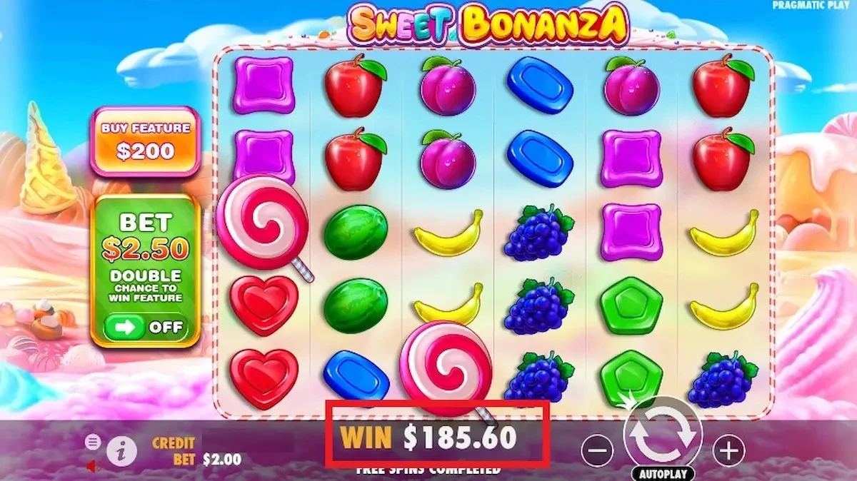 Il vous sera possible de remporter de belles sommes d'argent sur Sweet Bonanza