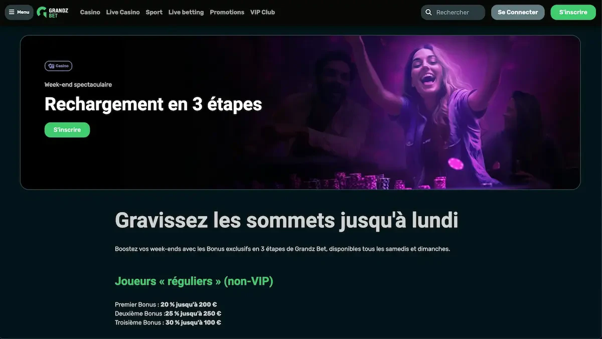 bonus week-end grandz bet