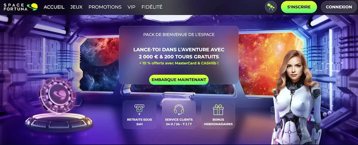 bonus de bienvenue space fortuna