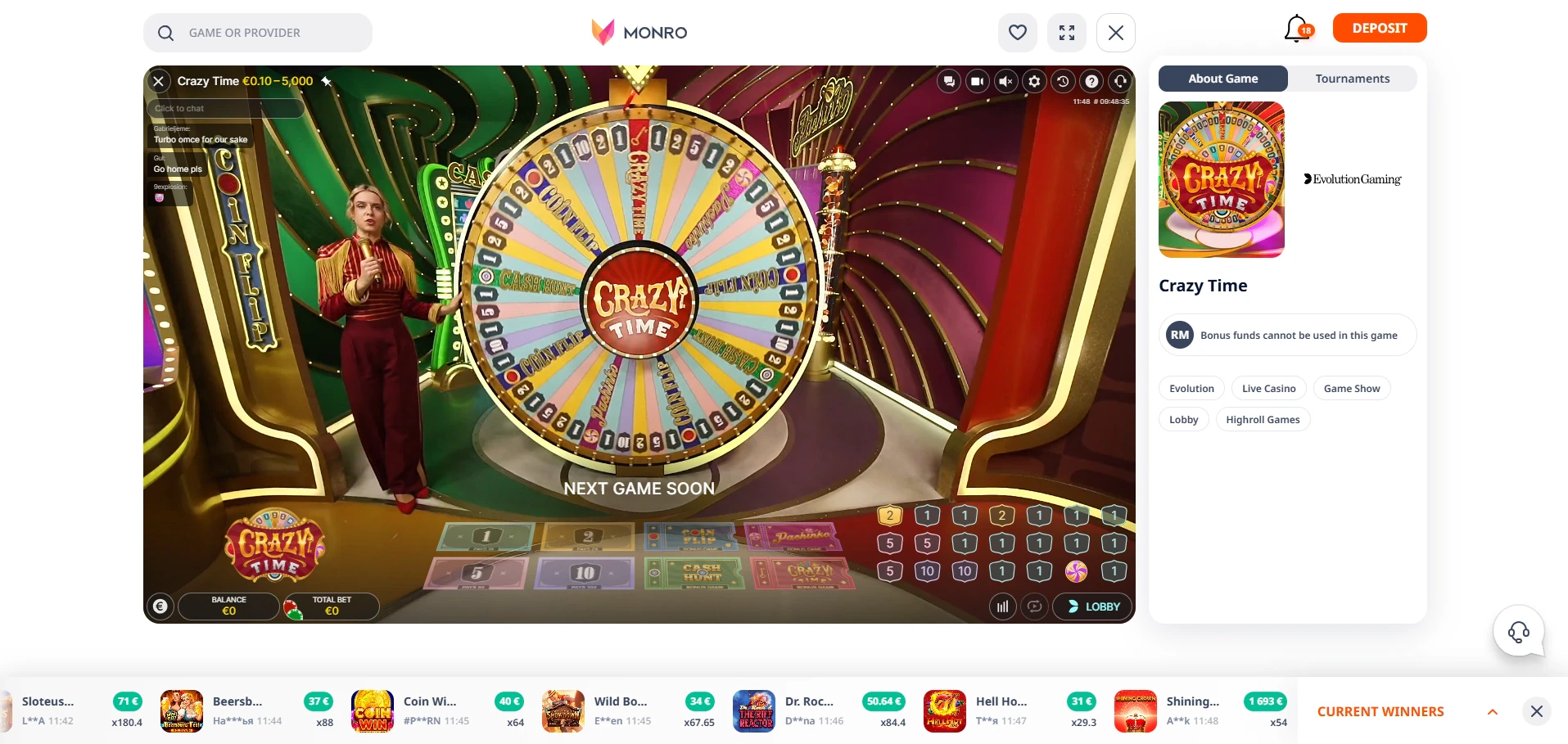 Crazy Time - Evolution Gaming