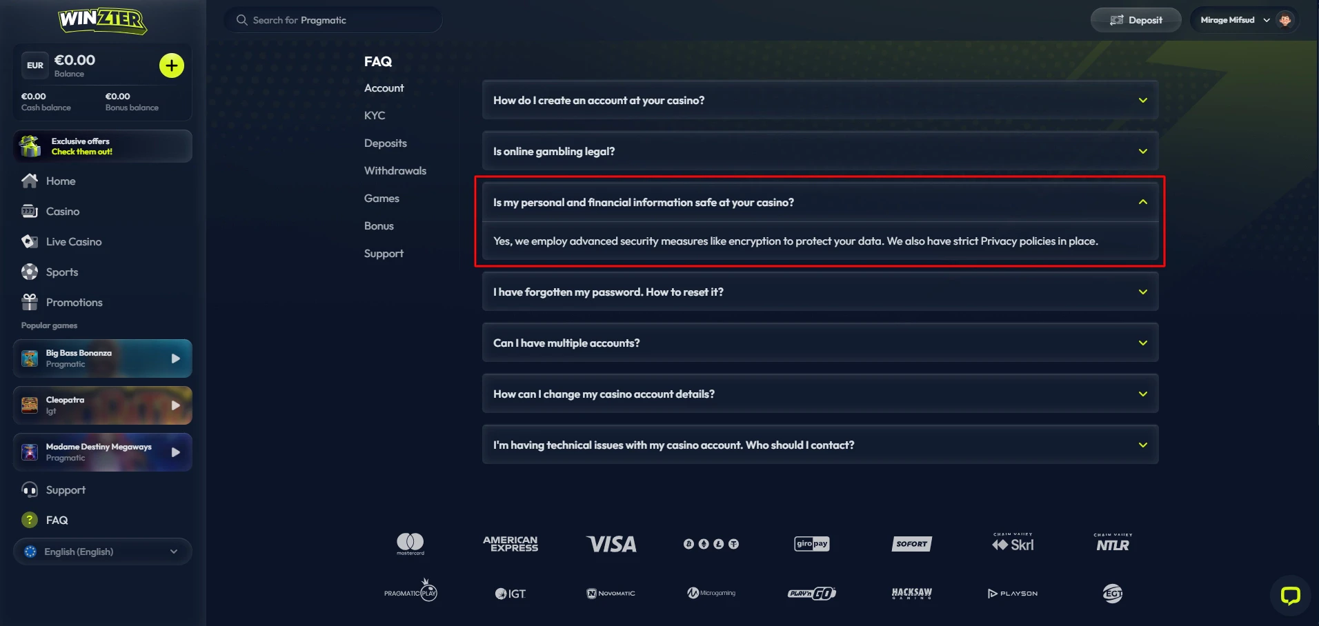 Winzter - Security Measures