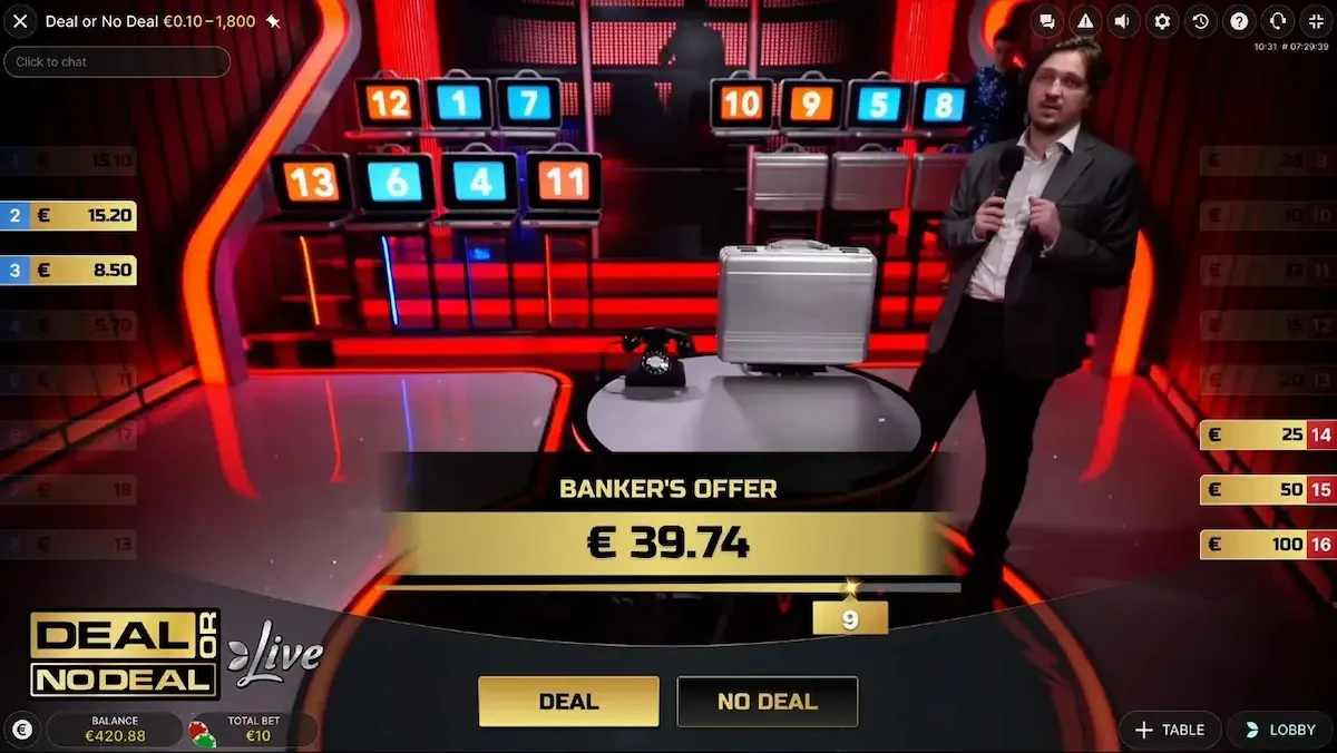 Deal or no Deal Live phase principale