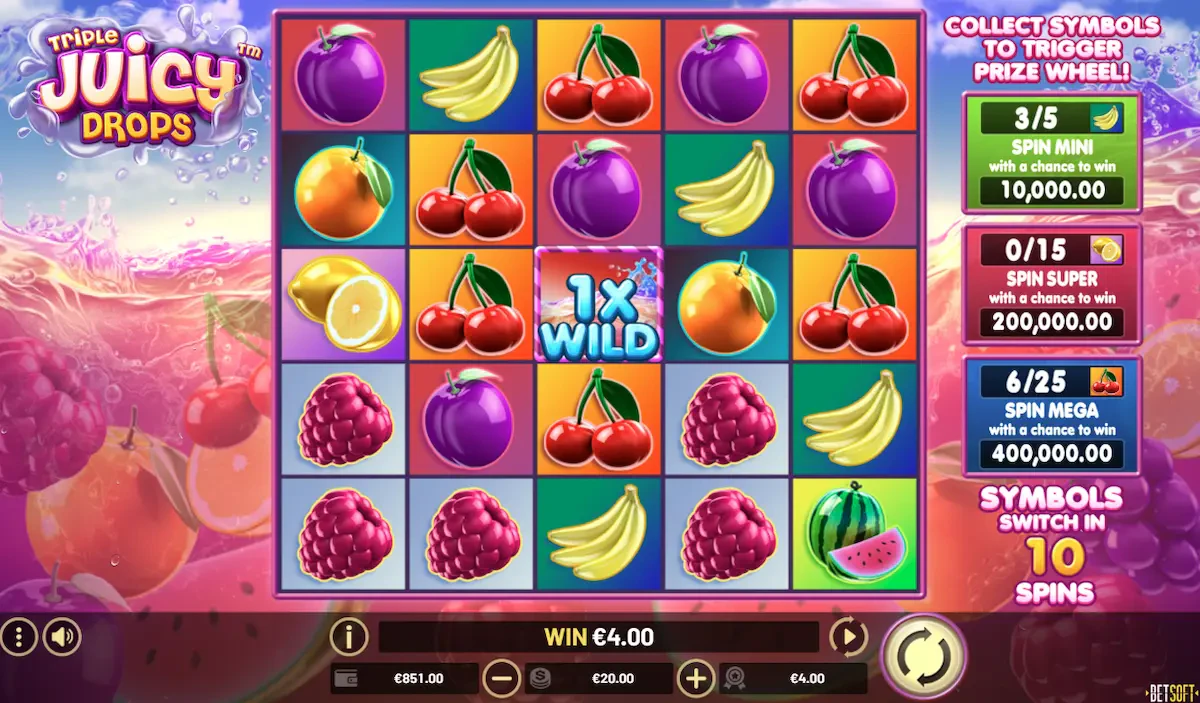 Triple Juicy Drops Slots Provider Betsoft