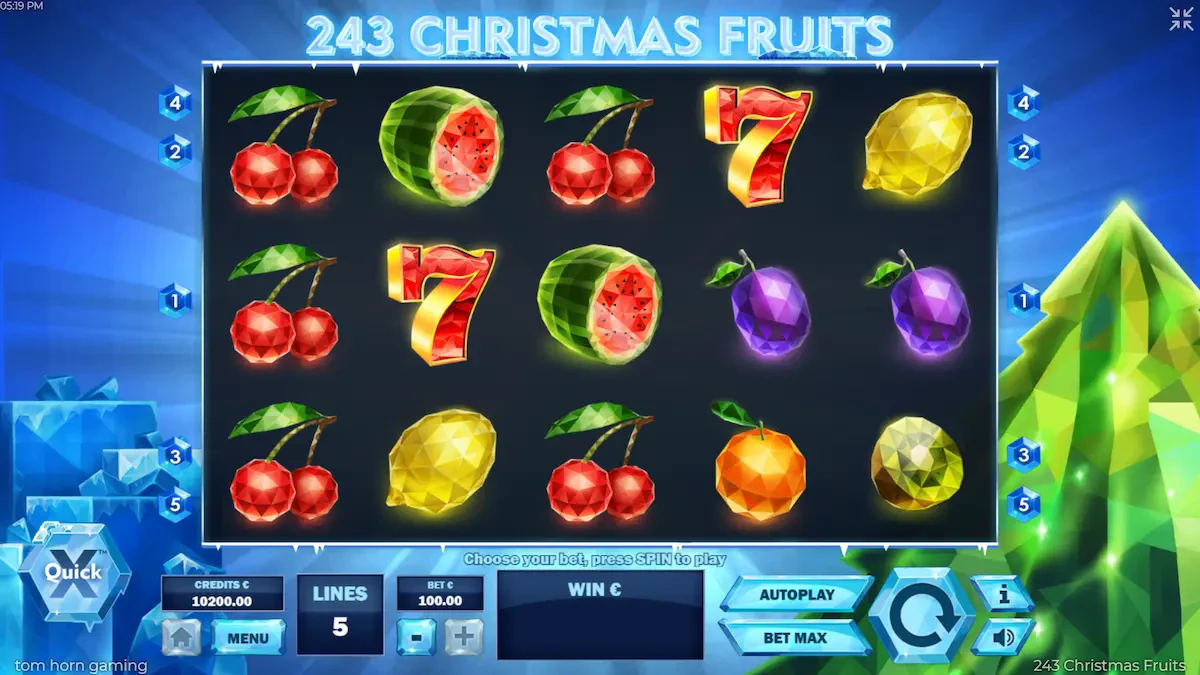 243 Christmas Fruits Slots Provider Tom Horn Gaming