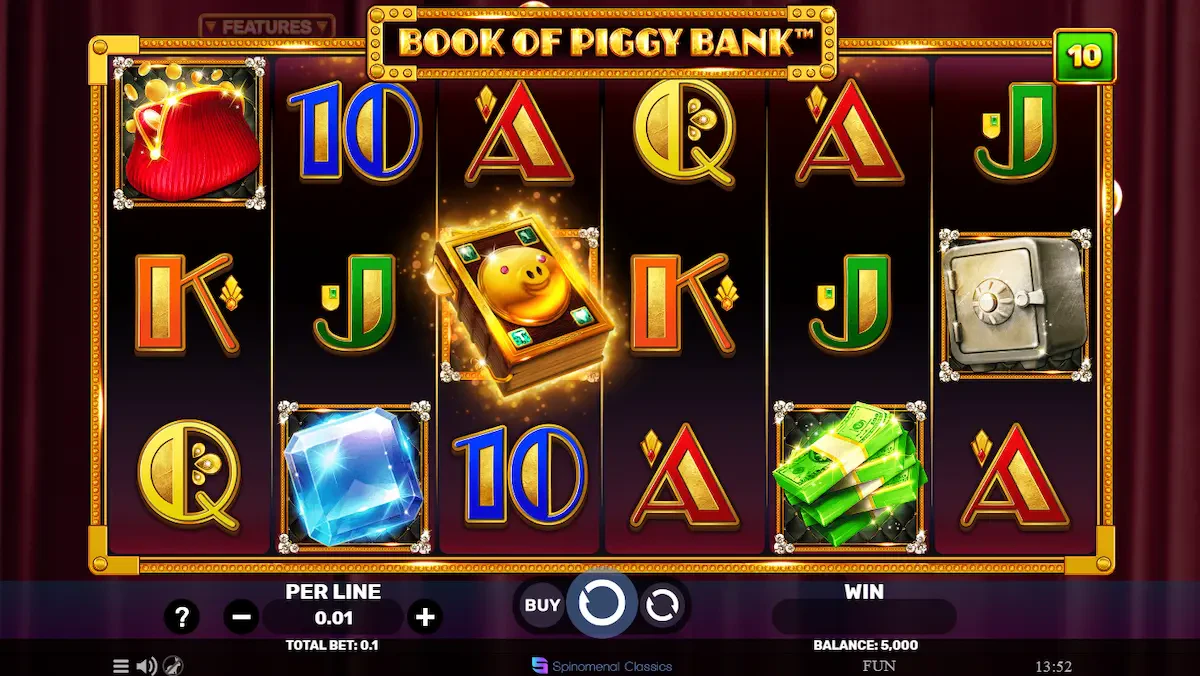 Book of Piggy Bank Slots Spinomenal Provider