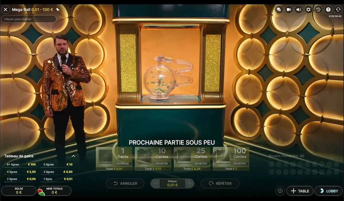 mega ball du studio Evolution