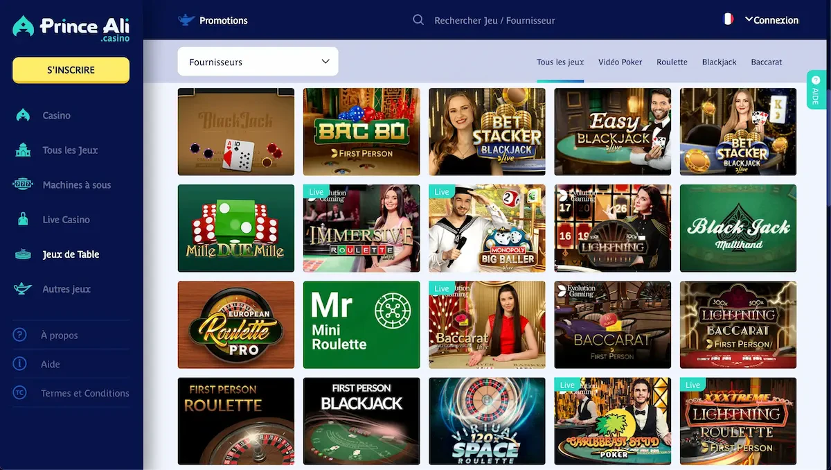 jeux de table prince ali