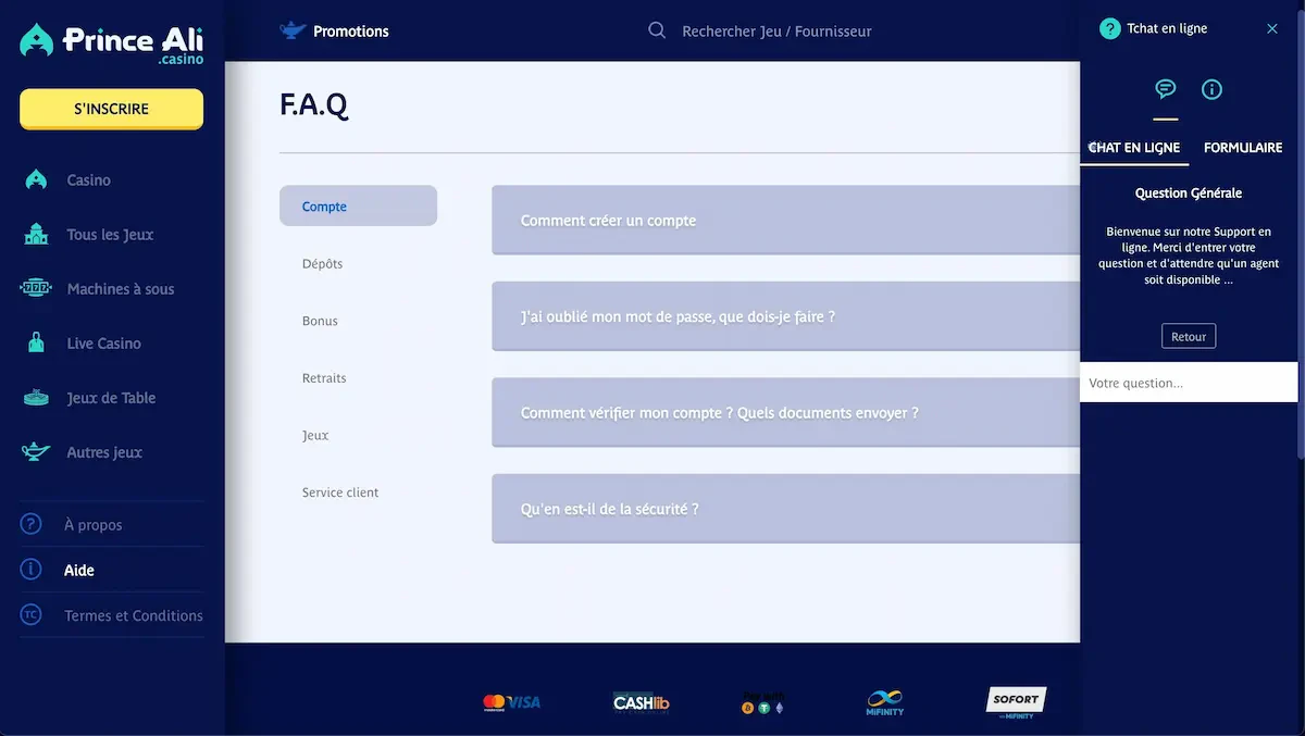 service client prince ali