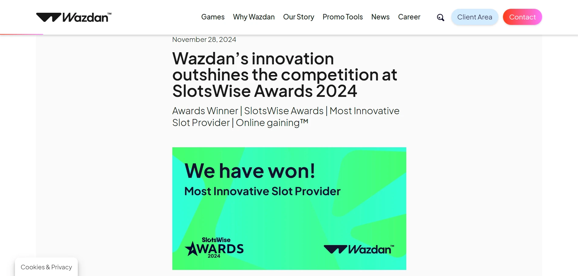 Wazdan - Most Innovative Slot Provider