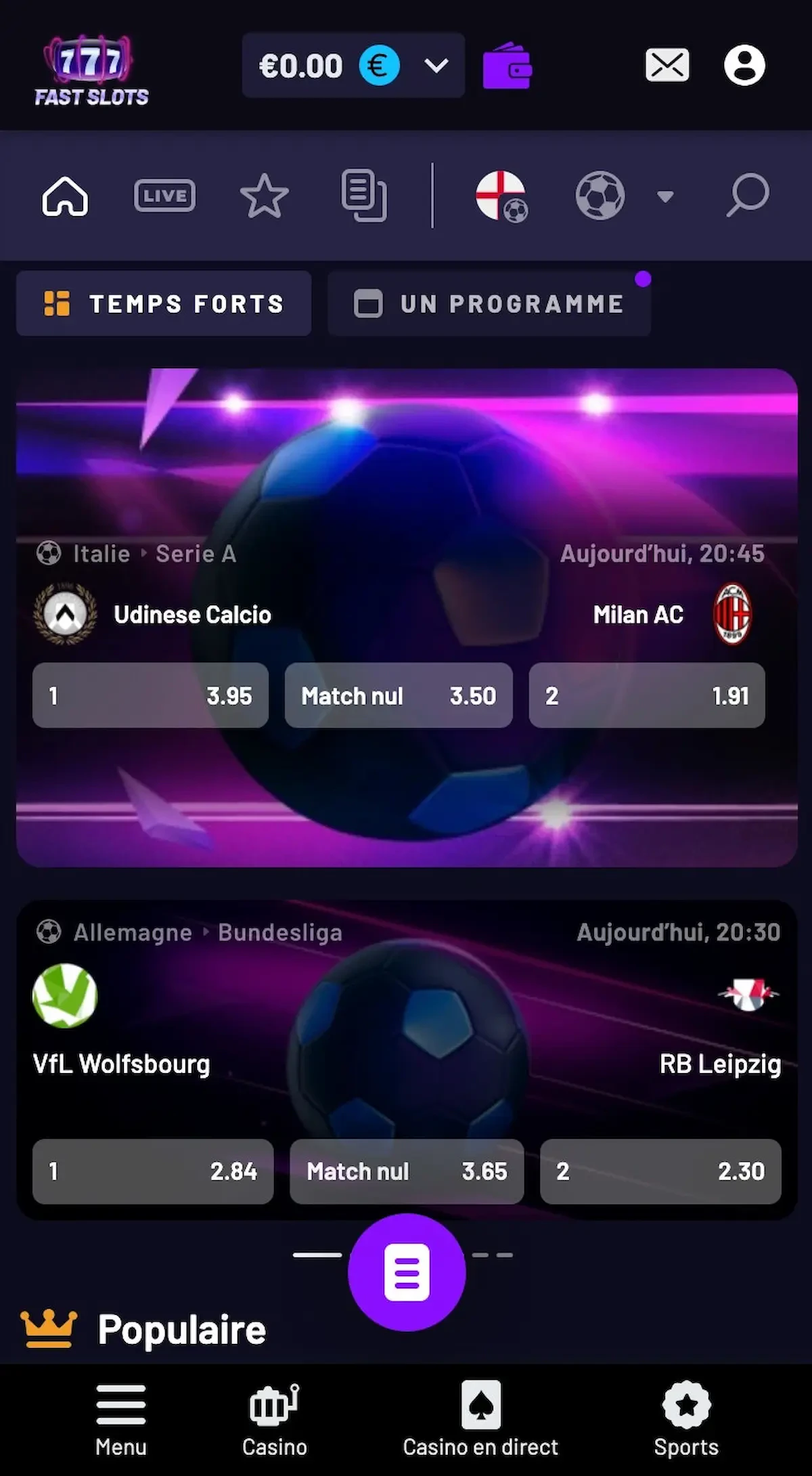 fastslots sur mobile