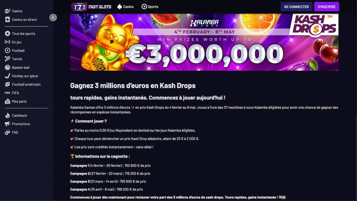 tournois kalamba games fastslots