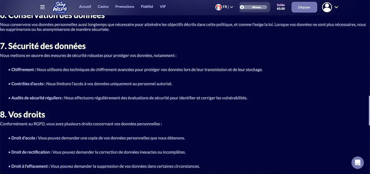 shiny wilds sécurité