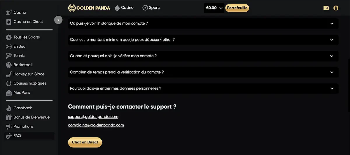 golden panda live chat