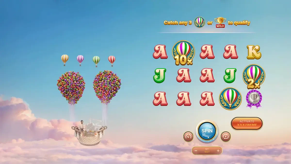 Symboles des montgolfières avec un multiplicateur