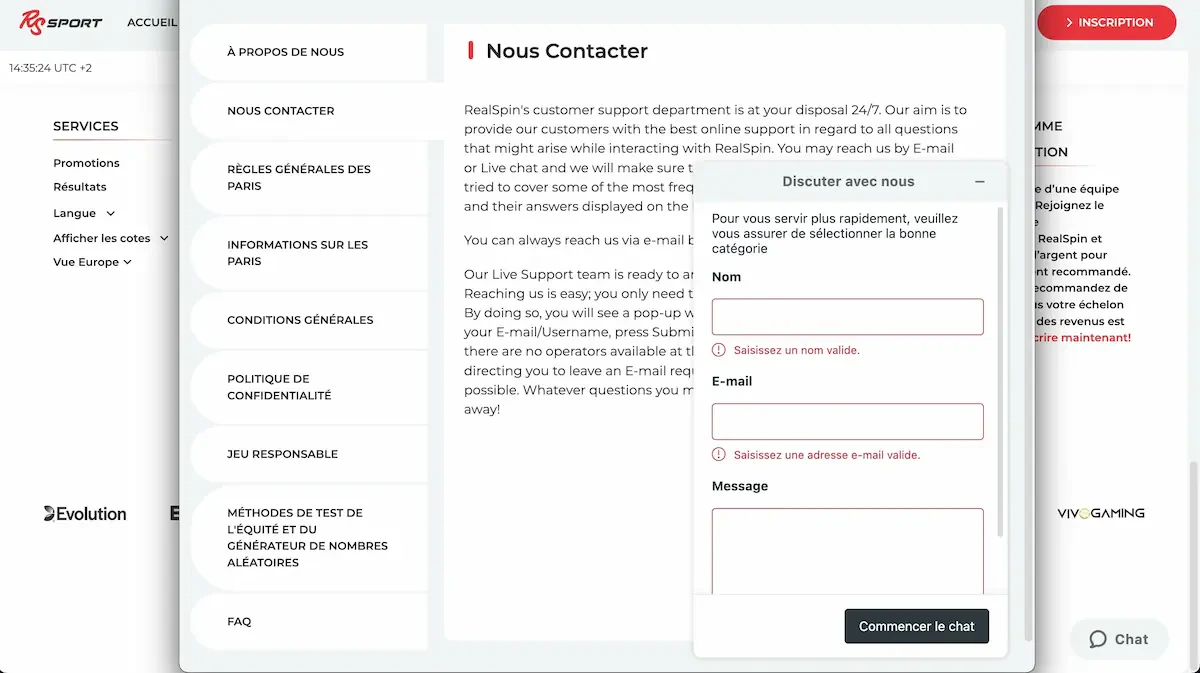 service client real spin