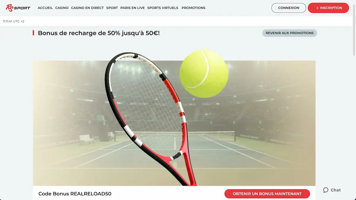 bonus hebdomadaire sport real spin