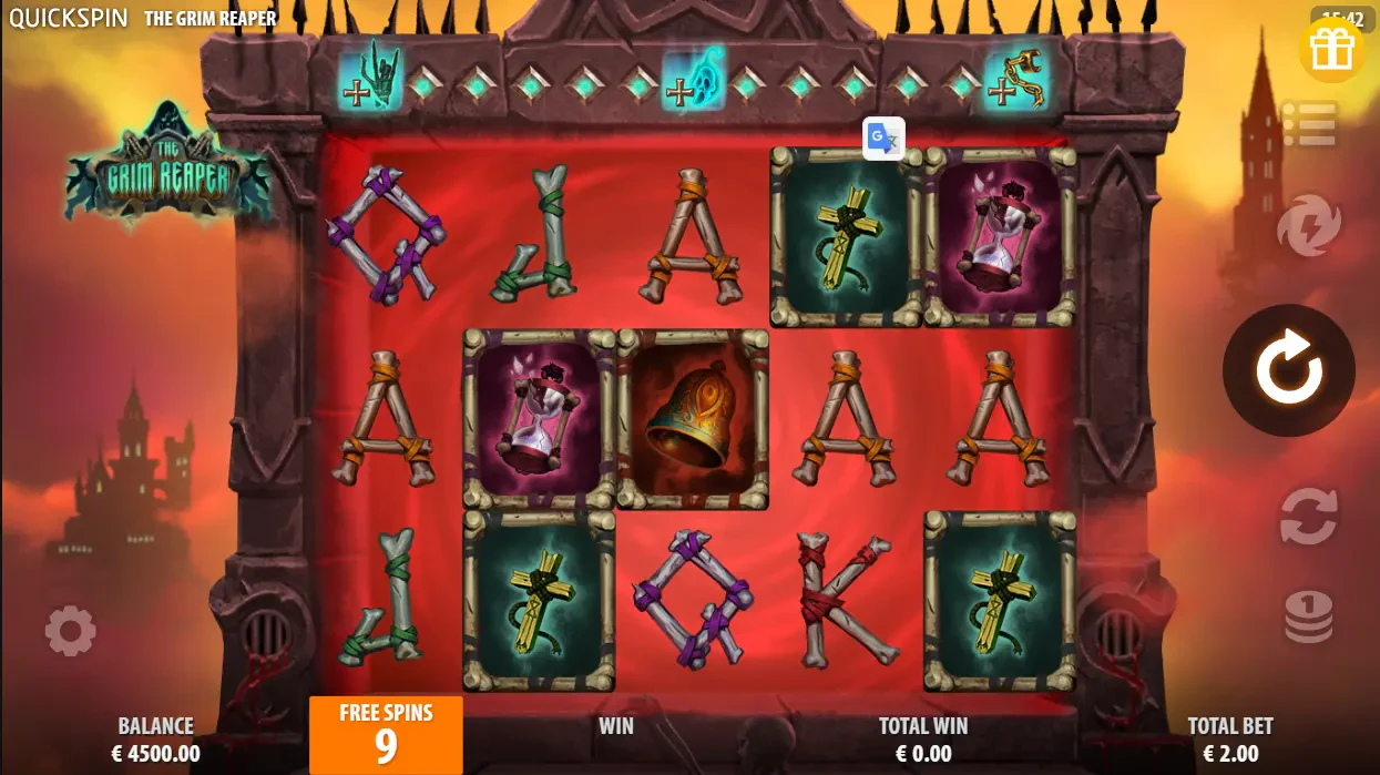 Confira qual é a tela durante as rodadas grátis.