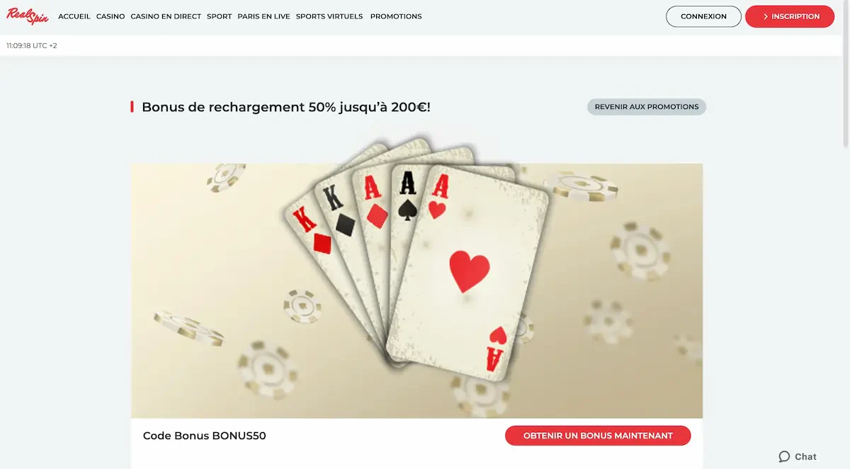 bonus hebdomadaire real spin