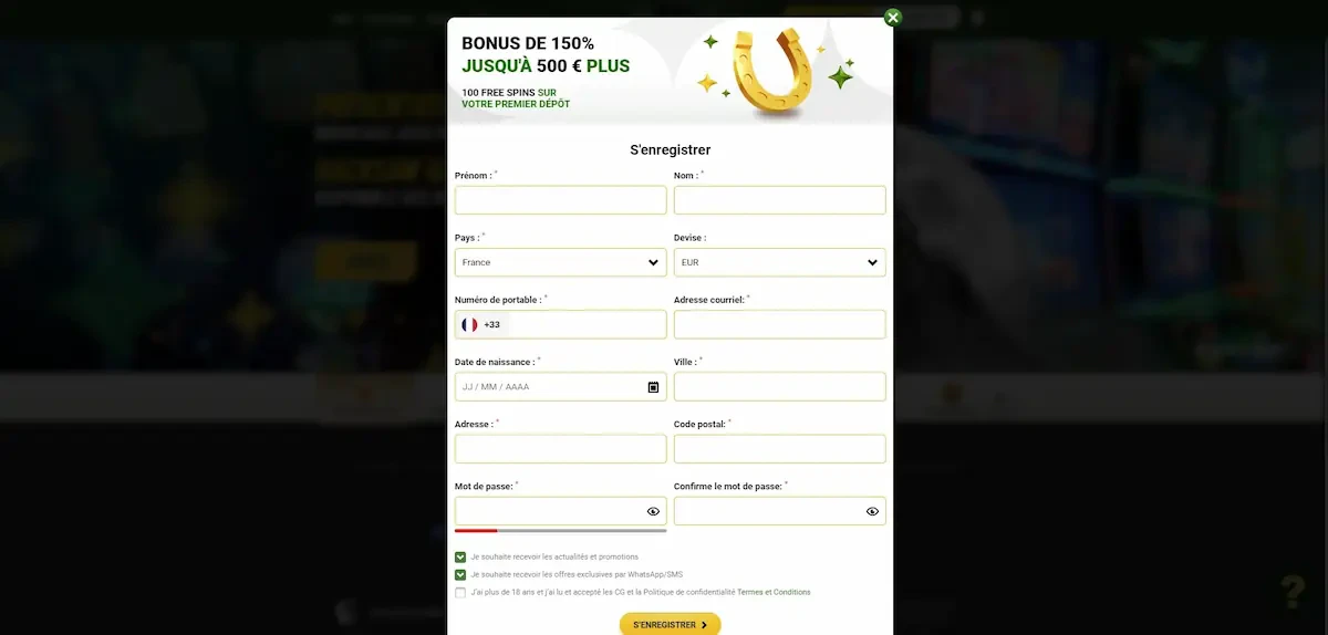 s'inscrire sur machance casino