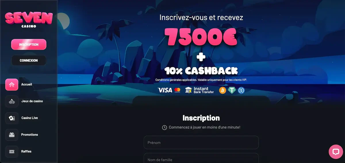 seven casino page d'accueil